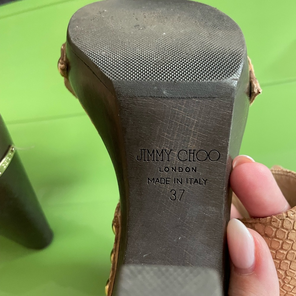 Jimmy Choo Tan Platform Heels - Picture 4 of 4